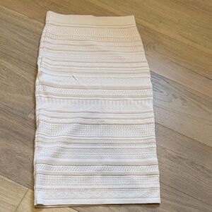 Aritzia Textured Cream Pencil Skirt